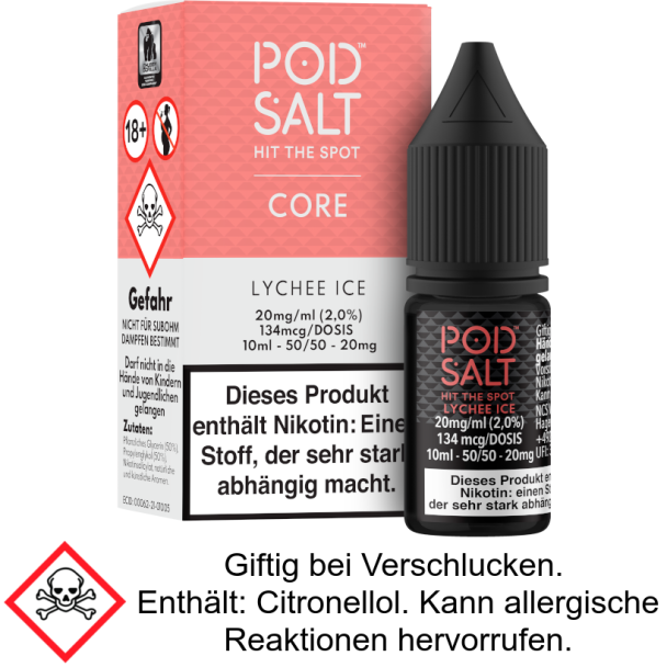 Pod Salt Core - Lychee Ice - Nikotinsalz Liquid 20 mg/ml