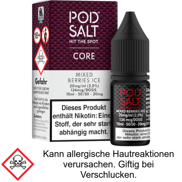 Pod Salt Core - Mixed Berries Ice - Nikotinsalz Liquid 20 mg/ml