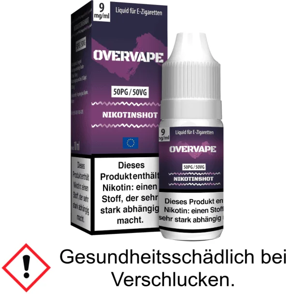 50PG / 50VG Nikotinshot 9 mg/ml - Overvape