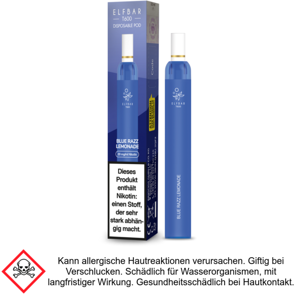 Blue Razz Lemonade Elf Bar Filter T600 Einweg E-Zigarette