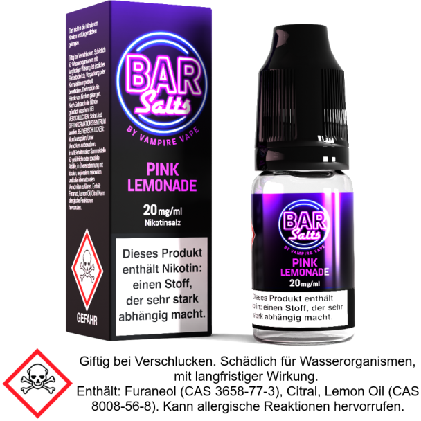 Liquid Pink Lemonade Bar Salts 20 mg/ml Nikotinsalz - Vampire Vape