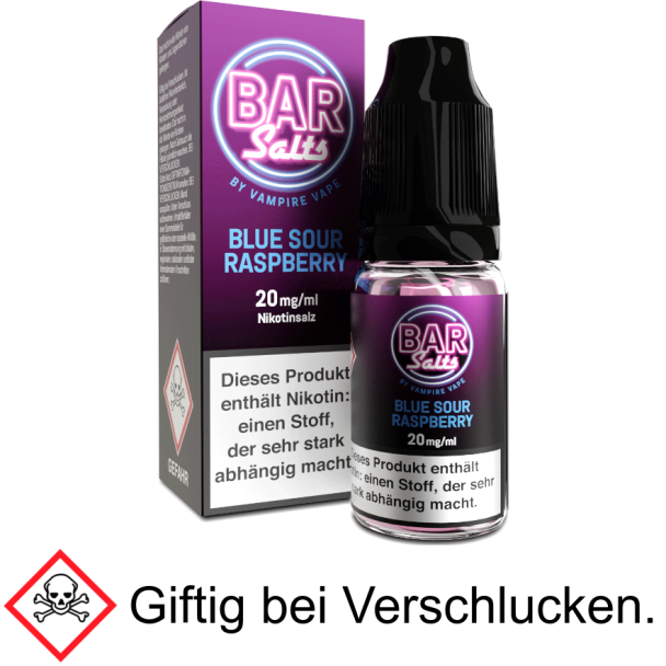 Liquid Blue Sour Raspberry Bar Salts 20 mg/ml Nikotinsalz - Vampire Vape