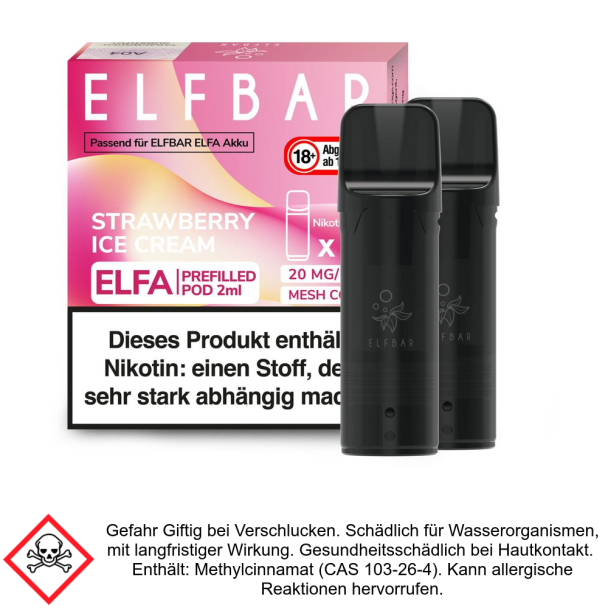 Elfa Liquid Pod Strawberry ICE Cream 20 mg (2 Stück) - Elf Bar