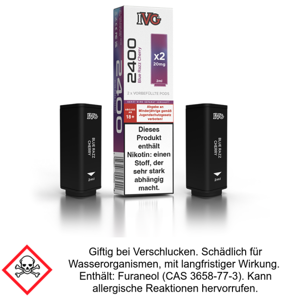 IVG Pod 2400 Blue Razz Cherry (2 Stück pro Packung)
