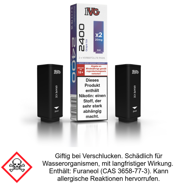 IVG Pod 2400 Grape Ice (2 Stück pro Packung)