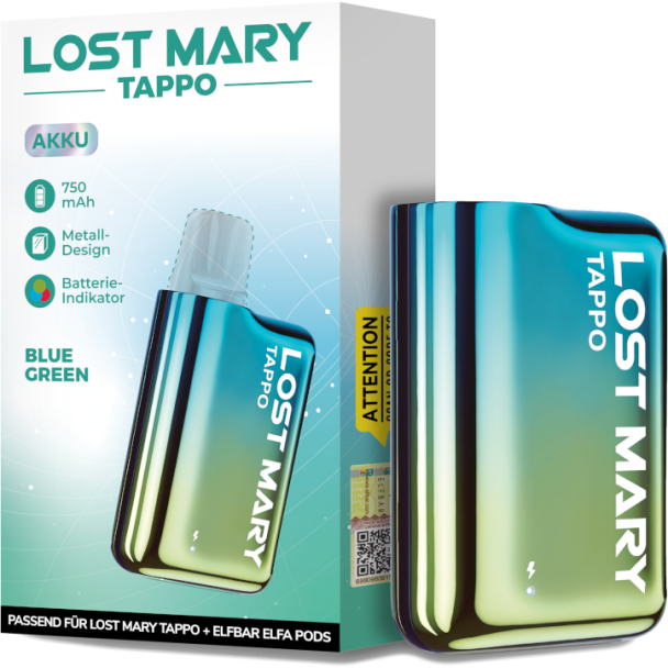 Tappo Akku blau-grün 750 mAh - Lost Mary
