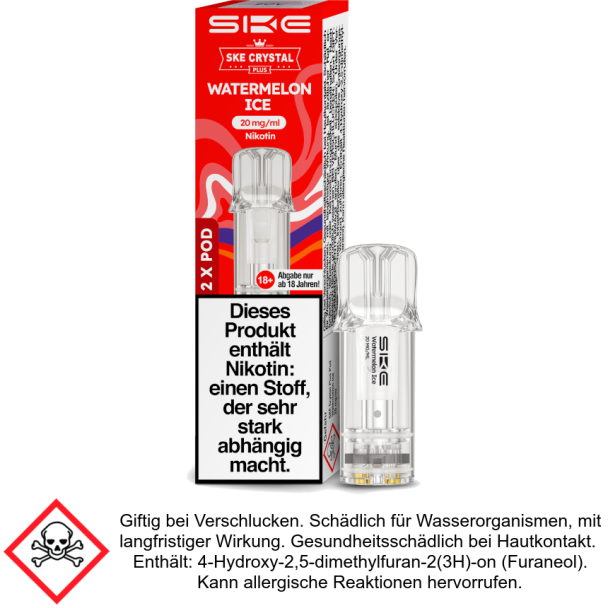 Crystal Liquid Pod Watermelon Ice 20 mg (2Stück pro Packung) - SKE