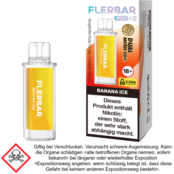 Flerbar Pod Banana ICE 20 mg/ml (2 Stück pro Packung)