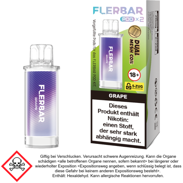 Flerbar Pod Grape 20 mg/ml (2 Stück pro Packung)