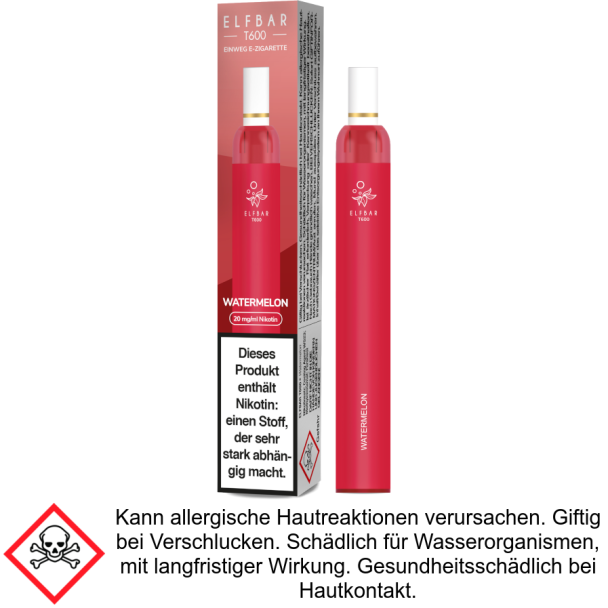 Elfbar T600 Einweg E-Zigarette - Watermelon 20 mg/ml