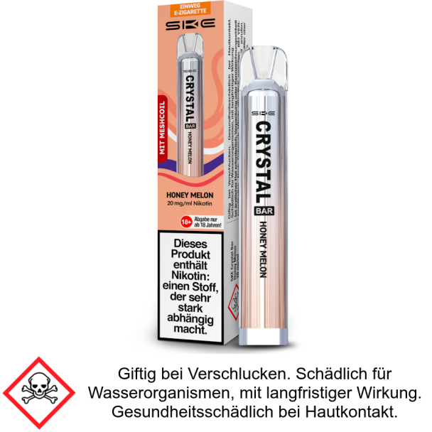 SKE - Crystal Bar Einweg E-Zigarette - Honey Melon 20 mg/ml
