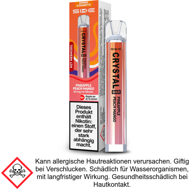 SKE - Crystal Bar Einweg E-Zigarette - Pineapple Peach Mango 20 mg/ml