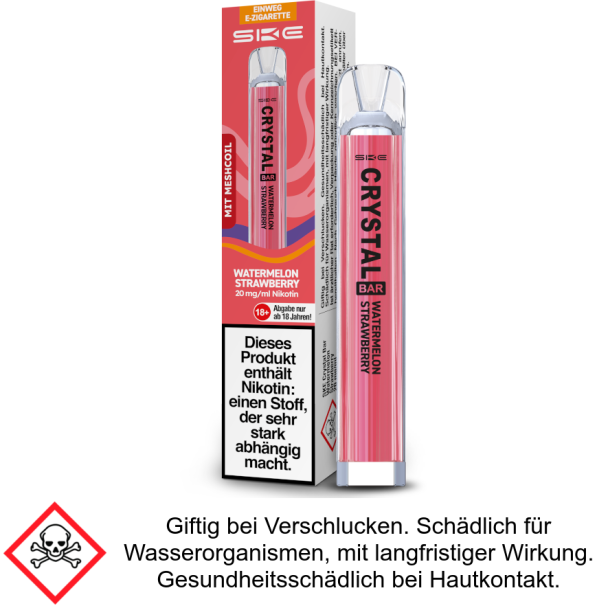 SKE - Crystal Bar Einweg E-Zigarette - Watermelon Strawberry 20 mg/ml