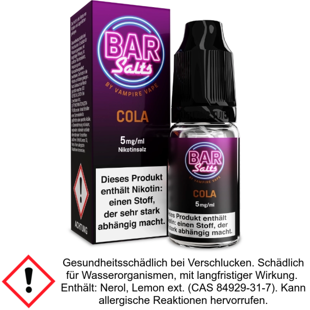 Liquid Cola Bar Salts 5 mg/ml Nikotinsalz - Vampire Vape