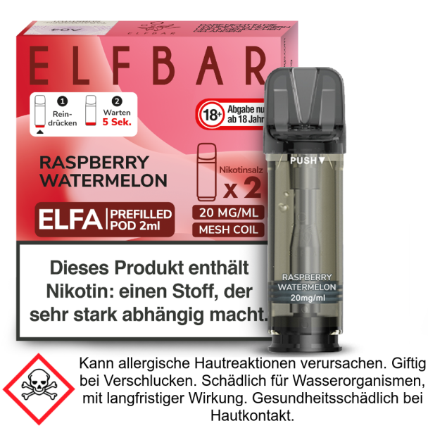 Elfa Liquid Pod Raspberry Watermelon 20 mg (2 Stück) - Elf Bar