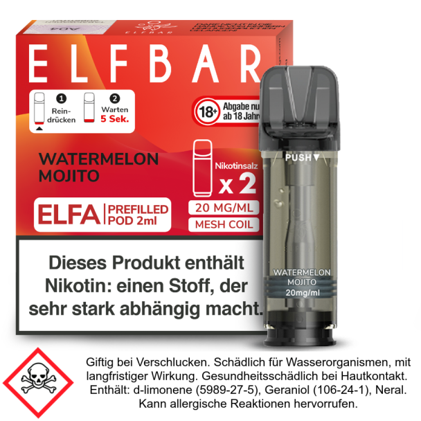 Elfa Liquid Pod Watermelon Mojito 20 mg (2 Stück) - Elf Bar