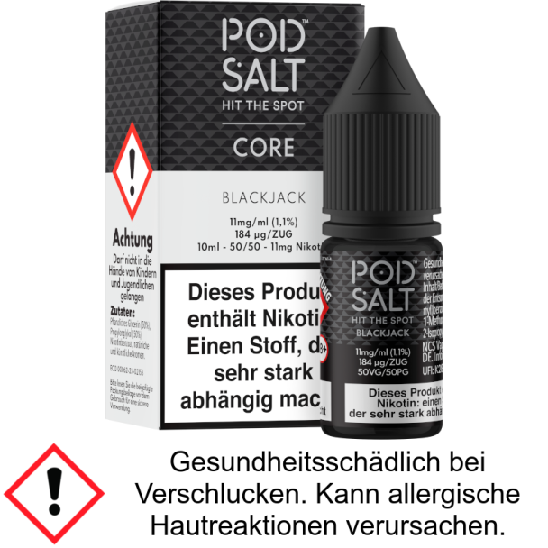 Pod Salt Core - Blackjack - Nikotinsalz Liquid 11 mg/ml