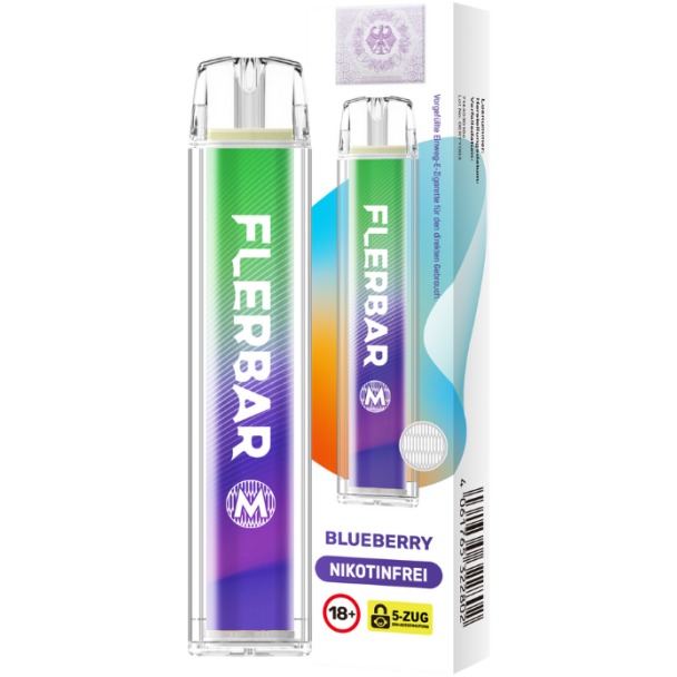 Flerbar - M Einweg E-Zigarette - Blueberry 0 mg/ml