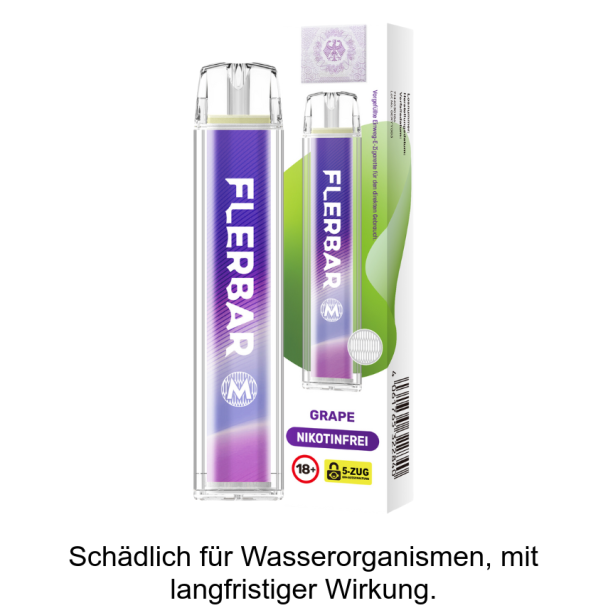Flerbar - M Einweg E-Zigarette - Grape 0 mg/ml
