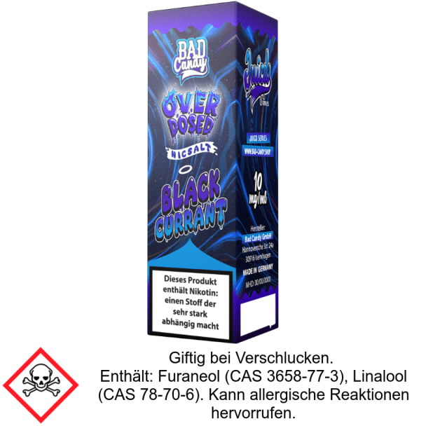 Bad Candy Liquids - Juicd - Overdosed Blackcurrant - Nikotinsalz Liquid 10 mg/ml