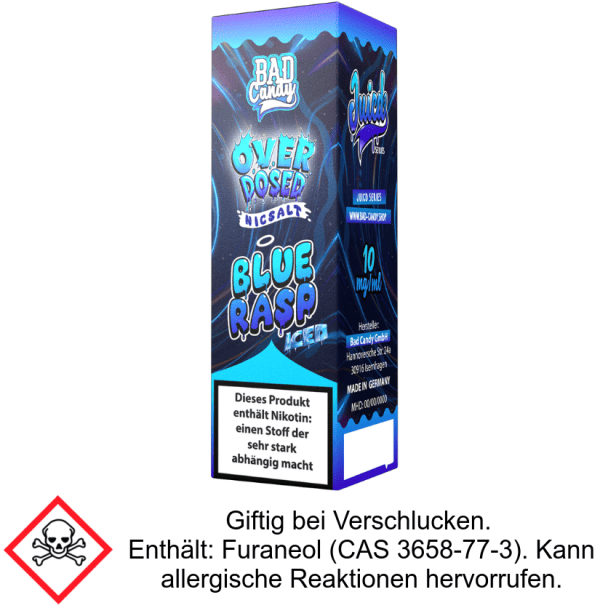 Bad Candy Liquids - Juicd - Overdosed Blue Rasp - Nikotinsalz Liquid 10 mg/ml