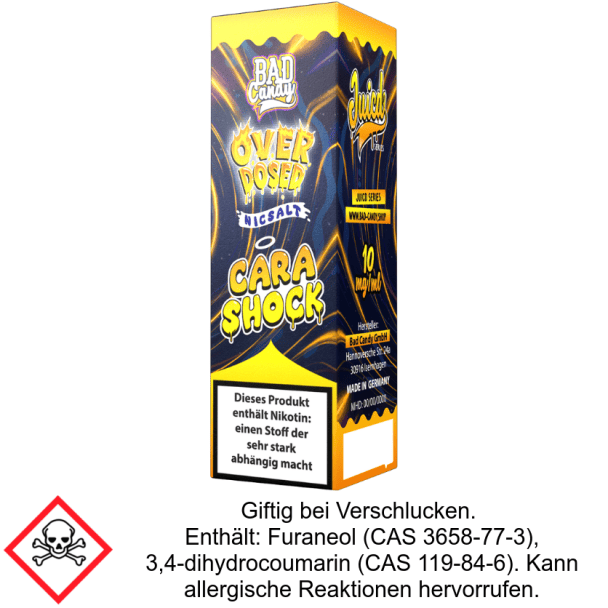 Bad Candy Liquids - Juicd - Overdosed Cara Shock - Nikotinsalz Liquid 10 mg/ml