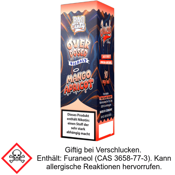 Bad Candy Liquids - Juicd - Overdosed Mango Apricot - Nikotinsalz Liquid 10 mg/ml