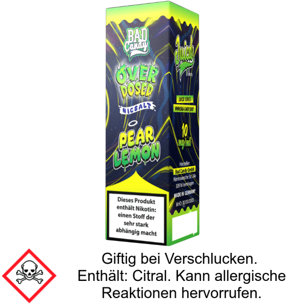 Bad Candy Liquids - Juicd - Overdosed Pear Lemon - Nikotinsalz Liquid 10 mg/ml