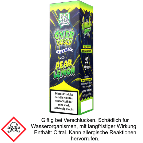 Bad Candy Liquids - Juicd - Overdosed Pear Lemon - Nikotinsalz Liquid 20 mg/ml