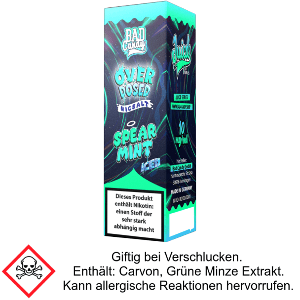 Bad Candy Liquids - Juicd - Overdosed Spearmint - Nikotinsalz Liquid 10 mg/ml