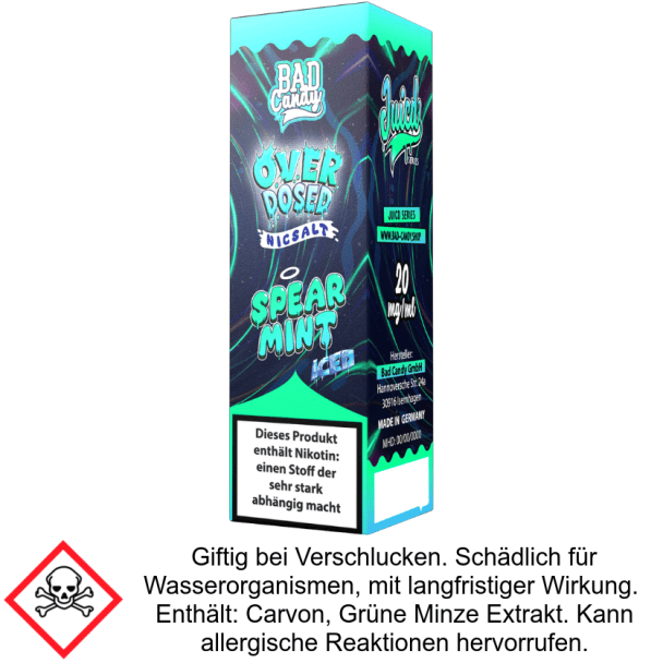 Bad Candy Liquids - Juicd - Overdosed Spearmint - Nikotinsalz Liquid 20 mg/ml