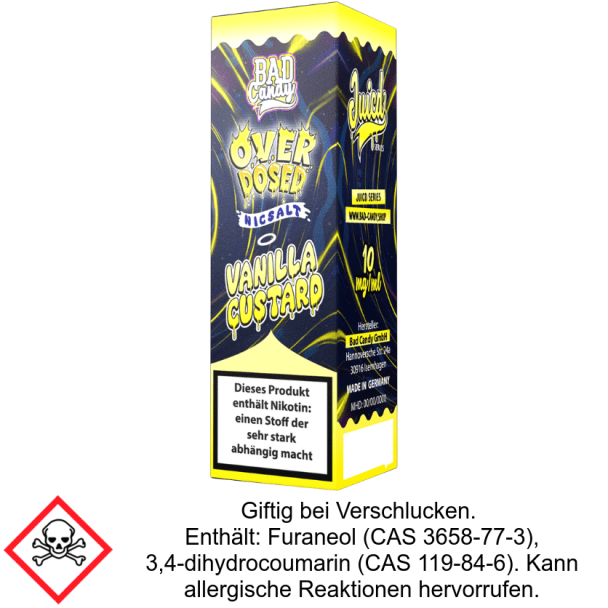 Bad Candy Liquids - Juicd - Overdosed Vanilla Custard - Nikotinsalz Liquid 10 mg/ml