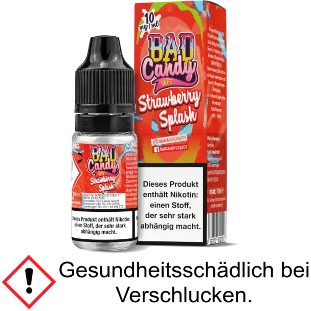 Bad Candy Liquids Strawberry Splash 10 mg/ml Nikotinsalz Liquid