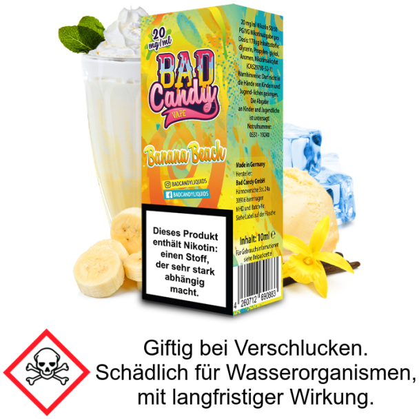 Banana Beach Bad Candy Liquids 20 mg/ml Nikotinsalz Liquid