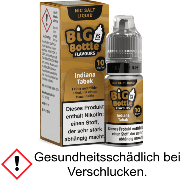 Big Bottle - Indiana Tabak - Nikotinsalz Liquid 10 mg/ml