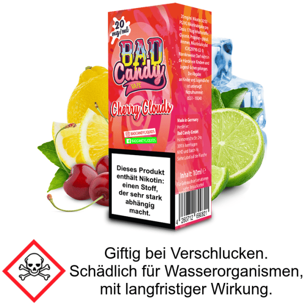 Cherry Cloud Bad Candy Liquids 20 mg/ml Nikotinsalz Liquid