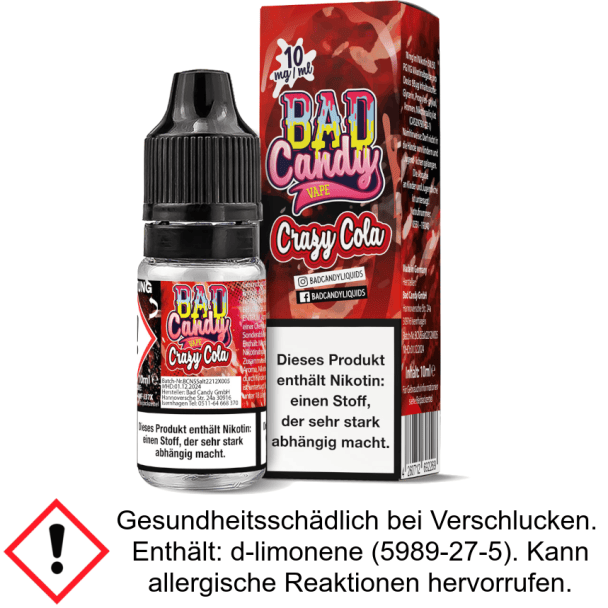  Crazy Cola Bad Candy Liquids 10 mg/ml Nikotinsalz Liquid