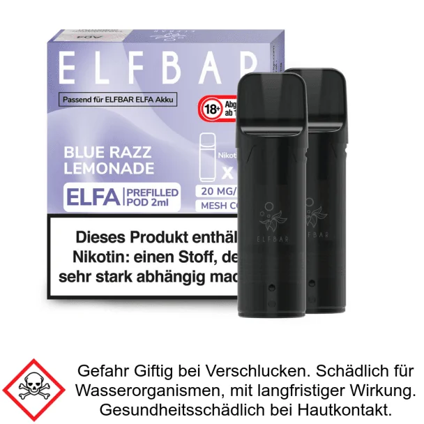 elfbar elfa master akku Elf Bar - Elfa Pod Blue Razz Lemonade - 10.99 