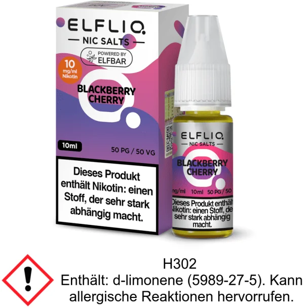 ELFBAR ELFLIQ - Blackberry Cherry - Nikotinsalz Liquid 10 mg/ml