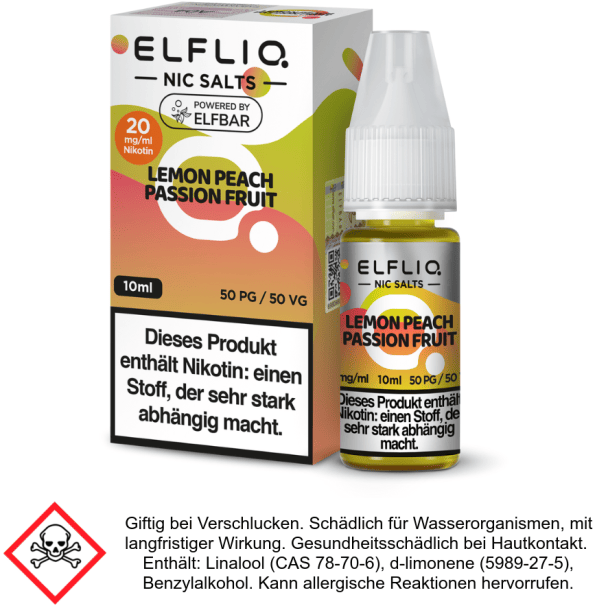 ELFLIQ - Lemon Peach Passion Fruit - Nikotinsalz Liquid 20 mg/ml