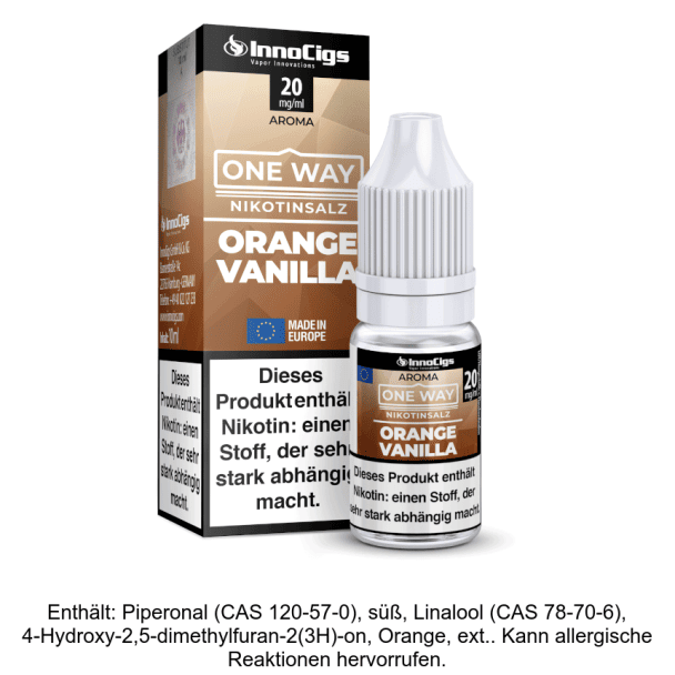 InnoCigs - One Way - Orange Vanilla - Nikotinsalz Liquid 0 mg/ml
