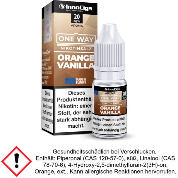 InnoCigs - One Way - Orange Vanilla - Nikotinsalz Liquid 10 mg/ml