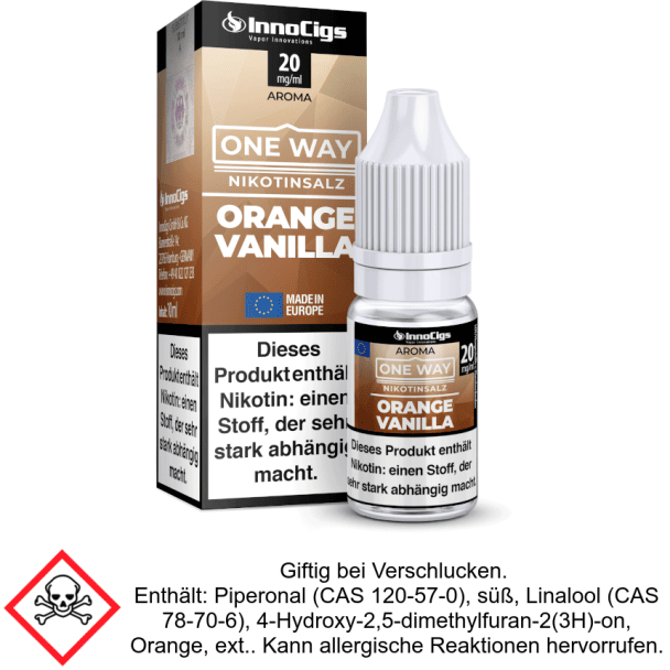 InnoCigs - One Way - Orange Vanilla - Nikotinsalz Liquid 20 mg/ml