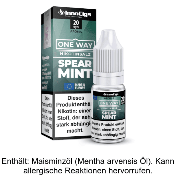 InnoCigs - One Way - Spearmint - Nikotinsalz Liquid 0 mg/ml