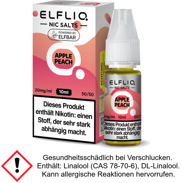 Liquid Apple Peach 10 mg/ml - Elfliq Nikotinsalz