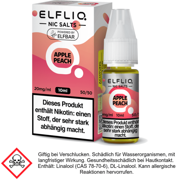 Liquid Apple Peach 20 mg/ml - Elfliq Nikotinsalz