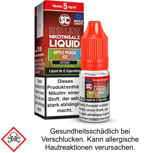 Liquid Apple Peach Ice 5 mg/ml SC Red Line Nikotinsalz