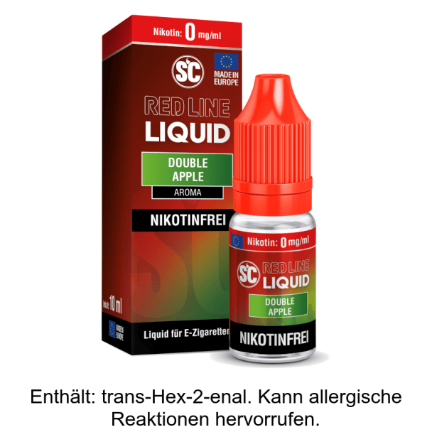 Liquid Doppelapfel 0 mg/ml SC Red Line Nikotinfrei