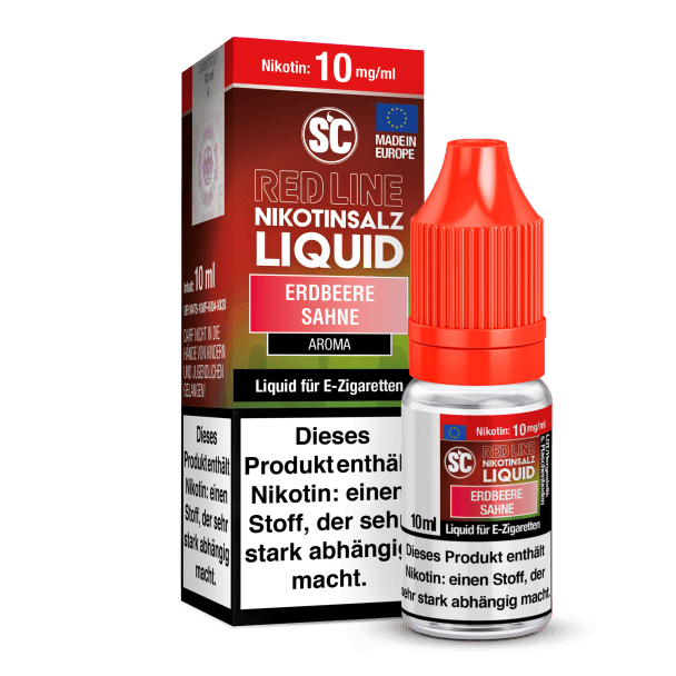 Liquid Erdbeere Sahne 10 mg/ml SC Red Line Nikotinsalz