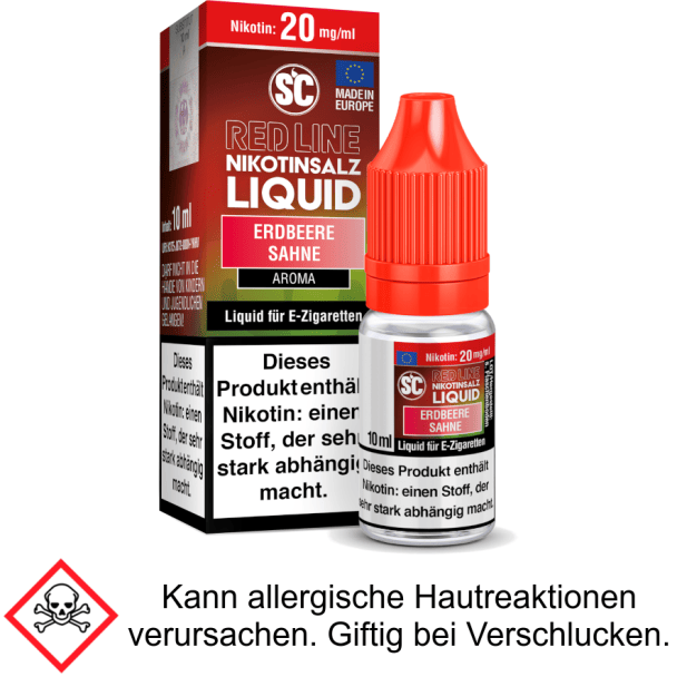 Liquid Erdbeere Sahne 20 mg/ml SC Red Line Nikotinsalz